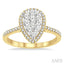 Pear Shape Halo Lovebright Essential Diamond Engagement Ring