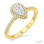 Pear Shape Halo Lovebright Essential Diamond Engagement Ring