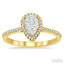 Pear Shape Halo Lovebright Essential Diamond Engagement Ring