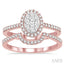 Oval Shape Halo Lovebright Diamond Wedding Set