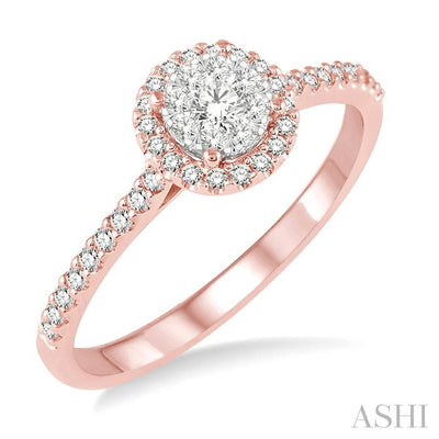 Round Shape Halo Lovebright Essential Diamond Engagement Ring