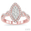 Marquise Shape Halo Lovebright Diamond Engagement Ring