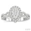 Pear Shape Halo Lovebright Diamond Engagement Ring