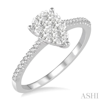 Pear Shape Lovebright Essential Diamond Engagement Ring