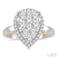 Pear Shape Halo Lovebright Essential Diamond Ring