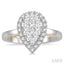 Pear Shape Halo Lovebright Essential Diamond Ring