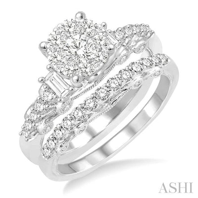 Round Shape Lovebright Diamond Wedding Set