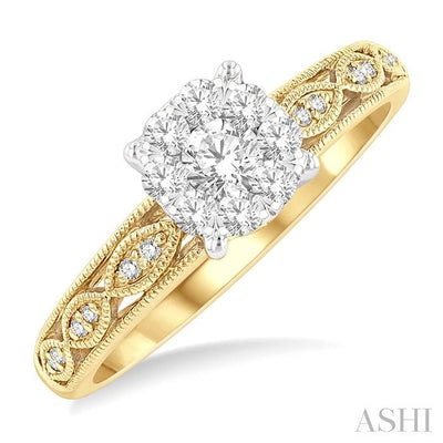 Round Shape Lovebright Diamond Engagement Ring