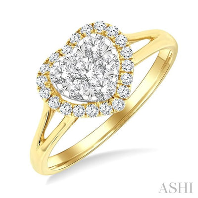Heart Shape Halo Lovebright Diamond Engagement Ring