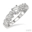 Round Shape Semi-Mount Diamond Engagement Ring