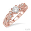 Round Shape Semi-Mount Diamond Engagement Ring