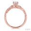 Round Shape Semi-Mount Diamond Engagement Ring