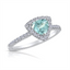 IGI Certified Paraiba Tourmaline & Diamond Halo Ring