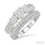 Round Shape Past Present & Future Lovebright Diamond Wedding Set