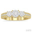 Round Shape Past Present & Future Lovebright Diamond Engagement Ring