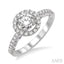 Round Shape Semi-Mount Halo Diamond Engagement Ring