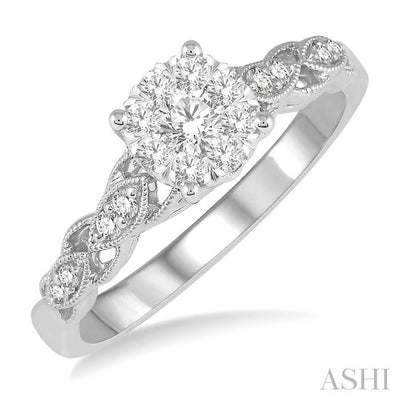 Round Shape Lovebright Diamond Engagement Ring