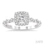 Princess Shape Halo Diamond Engagement Ring