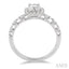 Princess Shape Halo Diamond Engagement Ring