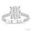 Oval Shape Lovebright Diamond Engagement Ring