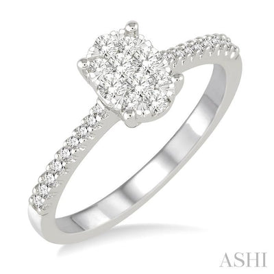 Oval Shape Lovebright Diamond Engagement Ring
