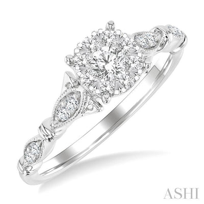 Round Shape Lovebright Diamond Engagement Ring