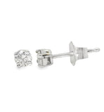 .33 Ctw round Diamond Stud Earrings, 4 Prong Setting in 14Kt White Gold.  Good Quality.