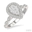 Pear Shape Halo Lovebright Diamond Engagement Ring