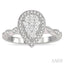 Pear Shape Halo Lovebright Diamond Engagement Ring