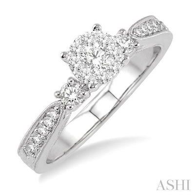 Round Shape Lovebright Diamond Engagement Ring