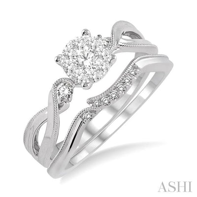 Round Shape Lovebright Diamond Wedding Set