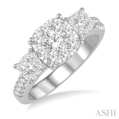 Cushion Shape Past Present & Future Lovebright Essential Diamond Engagement Ring