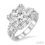 Princess Shape Semi-Mount Halo Diamond Engagement Ring