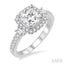 Princess Shape Semi-Mount Halo Diamond Engagement Ring