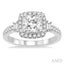 Princess Shape Semi-Mount Halo Diamond Engagement Ring