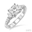 Princess Shape Semi-Mount Diamond Engagement Ring