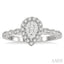 Pear Shape Halo Lovebright Diamond Engagement Ring