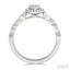 Pear Shape Halo Lovebright Diamond Engagement Ring