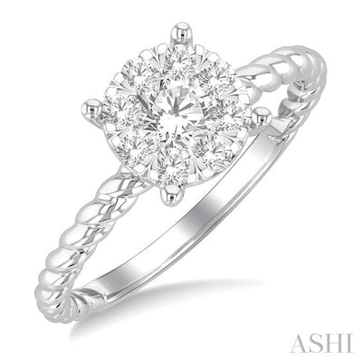 Round Shape Lovebright Diamond Engagement Ring