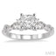 Princess Shape Semi-Mount Diamond Engagement Ring
