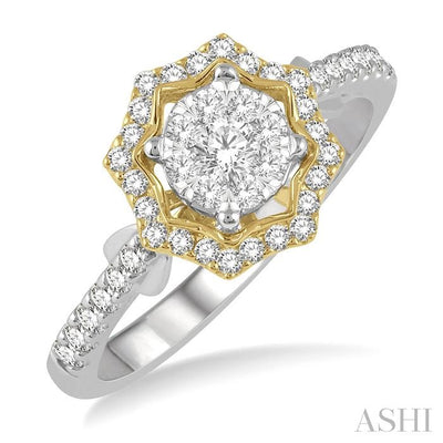 Round Shape Halo Lovebright Diamond Fashion Ring