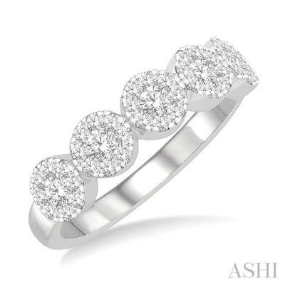 Round Shape 5 Stone Lovebright Essential Diamond Wedding Band