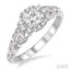 Princess Shape Semi-Mount Diamond Engagement Ring