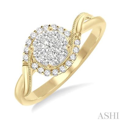 Round Shape Lovebright Diamond Engagement Ring