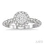 Round Shape Halo Lovebright Diamond Engagement Ring