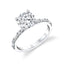 Round Diamond Straight Band Engagement Ring