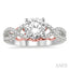 Round Shape Semi-Mount Diamond Engagement Ring