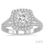 Princess Shape Halo Diamond Engagement Ring
