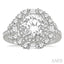 Round Shape Semi-Mount Halo Diamond Engagement Ring