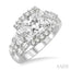 Princess Shape Semi-Mount Halo Diamond Engagement Ring